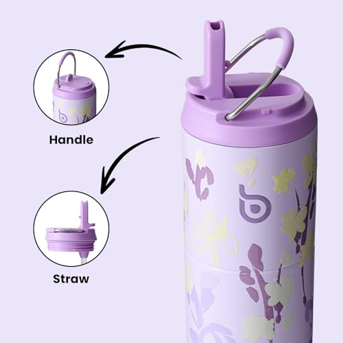 BOTTLE BOTTLE Insulated Water Bottle 24oz with Straw Lid and Handle Sports - color: Purple Grown