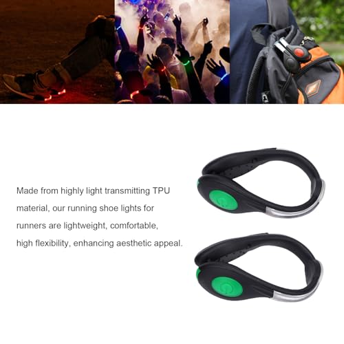 LED Shoes Clip Lights, USB Charging Clip On Shoe Lights, Safety Night Running Gear for Walking Jogging Biking Cycling Biking Accessories - color: Green