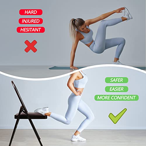 INNOLIFE Yoga Chair Set with Figure S Resistance Belt, Chair Leg Cap, Brown