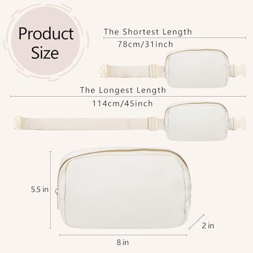 Waist Belt Bag Fashion Fanny Women and Men Gift Waist Pack With Adjustable Strap For Travel Running Hiking Walking Off White - color: Off White Fanny Pack