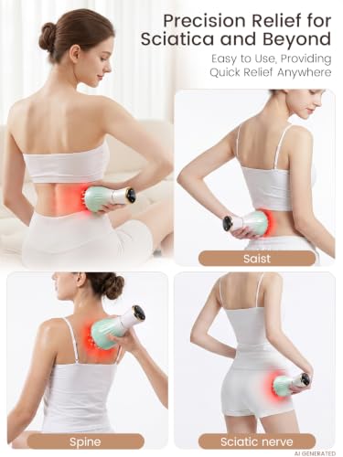 Deep Tissue Massager for Sciatica Pain Relief, Electric Sciatic Nerve Relief Device, Back and Leg Muscle Massage Tool for Daily Comfort