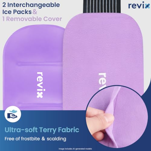 REVIX 2-Pack Ice Packs for Injuries, Reusable Hot & Cold Gel Wraps - color: Purple, size: Large 12 x 6 Inch