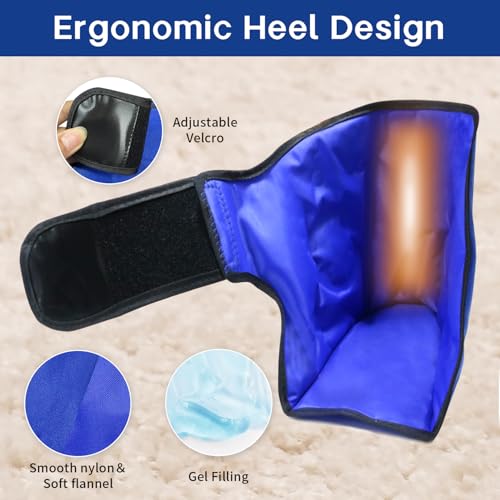 Ankle Ice Pack Wrap, Gel Hot Cold Compress for Heel Swelling Pain Relief - color: Blue-2 Packs, size: Standard