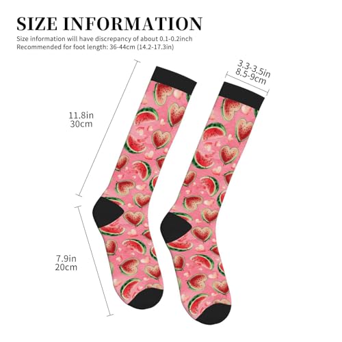 Camo Print Compression Socks Calf Knee High Support Socks Novelty For Women Men Nurse Athletic Running Hiking Travel - color: Watermelon