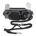 TUDEQU 4-in-1 Hands Free Dog Leash with Large Fanny Pack for Large Dogs - color: BLACK