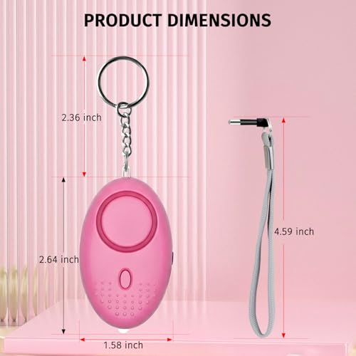2-Pack Personal Safety Alarm Keychain (Pink+Green) - color: Pink+Green