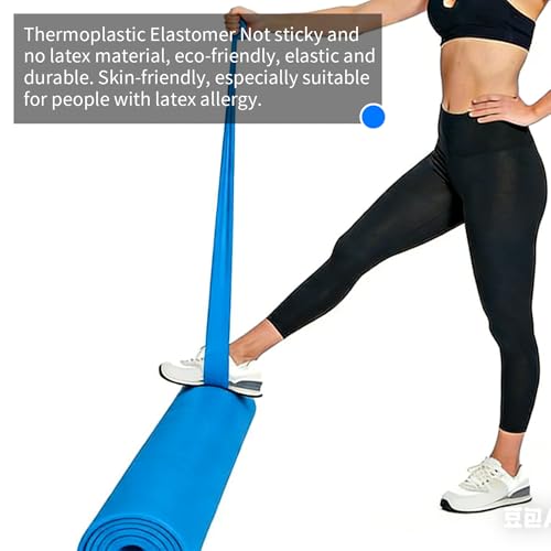 Resistance Bands Long Non-Latex Elastic Stretch Bands - color: Blue-10/15lb, size: 5ft/6.5ft