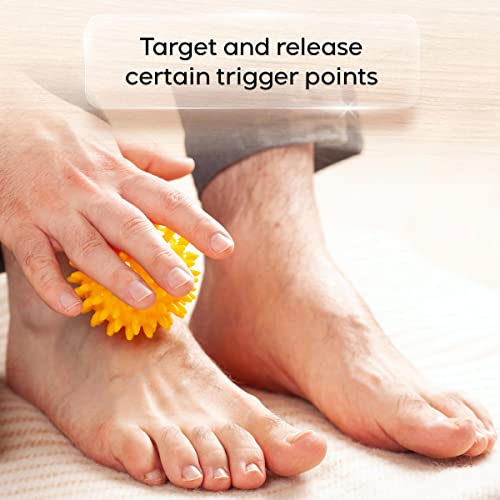 activelife - Spiky Massage Ball, Feet, Neck, and Back Massager, Full Body Deep Tissue Muscle Therapy, Plantar Fasciitis Foot and Muscle Roller, Medium, Orange - style: Medium Orange