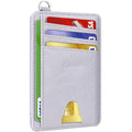 Slim Minimalist Front Pocket Wallet, RFID Blocking Credit Card Holder Wallet with Integrated D-Shackle for Men Women - color: Glossy Violet Pale