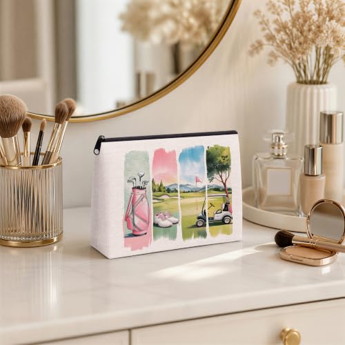 Golf Gifts for Women, Zipper Makeup Bag for Golfers - color: Golf