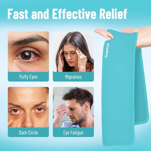 Cooling Eye Mask, Cold Eye Mask for Puffiness, Reusable Ice Eye Masks for Dark Circles And Puffy Eyes, Relieve Your Migraines and Headaches with Gel Eye Masks Therapy, Long-Lasting Comfort, Light Blue - color: Light Blue