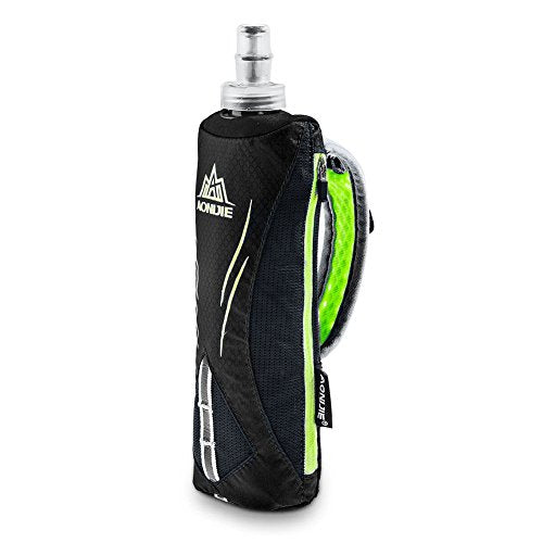 AONIJIE Running Water Bottle Handheld Hydration Pack with 500ml Soft Flask - color: Black