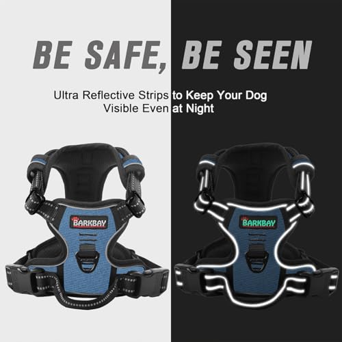 BARKBAY Dog Harness No Pull for Small Sized Dog Front Back Clips,Dog Vest - color: Navy, size: X-Small(Chest:15.5-19.5”)