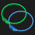 Novkin 2-Pack LED Dog Collar, Light Up Dog Collars,Rechargeable Dog Lights for Night Walking，Universal, Reusable Safety Necklace for Small Medium Large Dogs Green&Blue - color: Green&Blue