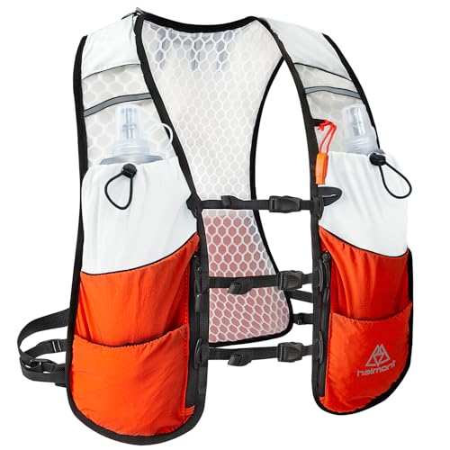 Haimont 5L Trail Running Hydration Vest with Soft Flasks - color: Orange, size: Medium