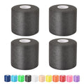 Pre Wrap Athletic Tape 4 Pack, 2.4 Inch x 22 Yards Foam Underwrap, Black - color: Black