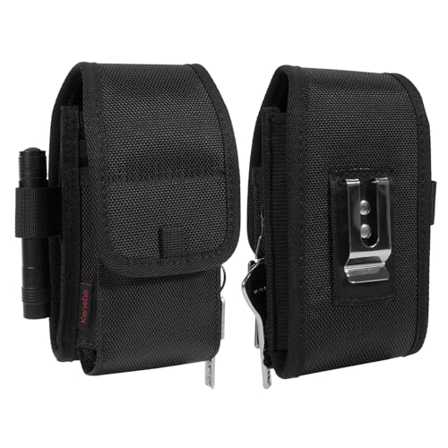 KENOBE Belt EDC Pouch, 5-Pocket Cell Phone/Tool Holder, Black - color: Black