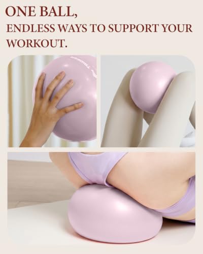 Trideer 9 Inch Pilates Ball with Inflation Straw, Small Exercise Yoga Ball - color: Mauve Mist