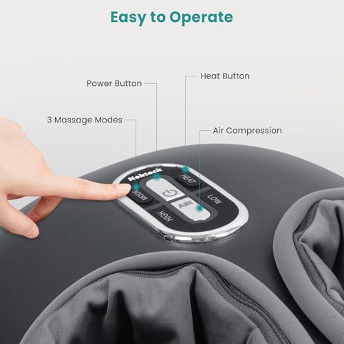Nekteck Shiatsu Foot Massager with Heat & Air Compression Deep Kneading - color: Gray, size: Large