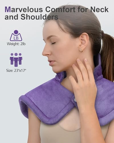 Womens Gifts, Heating Pad for Neck Shoulders Back, Upgraded PTC+NTC Even Heating, Versatile Electric Heated Neck Wrap for Full-Body Relax, Birthday Gifts for Women Mom Wife Girlfriend Grandma, Purple - color: Purple