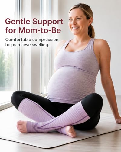 Compression Socks with Grips for Women Toe Pilates Socks Grippy Socks Woman Hospital Non Slip for Pregnancy Nurse - color: A01-Five Toe-Grey/Purple