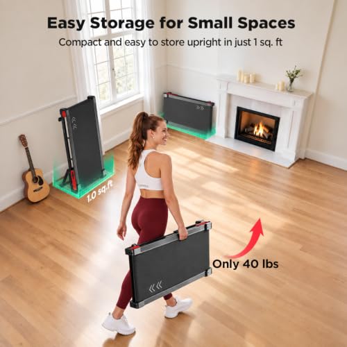 Jogwell Walking Pad with 15% Auto Incline, Full-Deck Design - color: Black