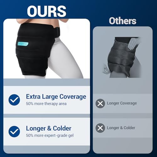 Comfytemp Hip Ice Pack Wrap for Sciatica Pain Relief, Black (L/XL/2XL) - color: Midnight Black, size: Large/X-Large/2X-Large