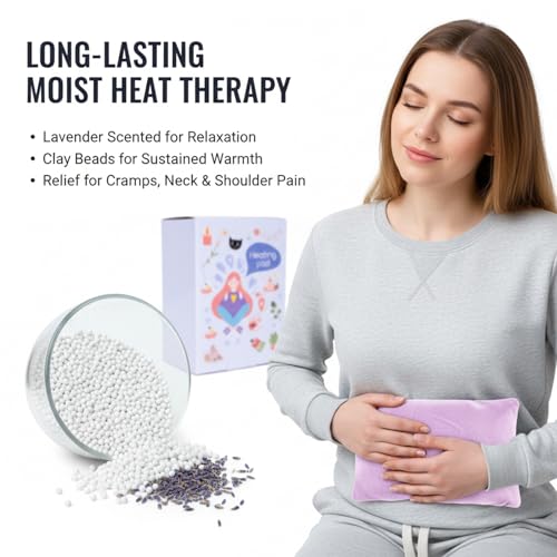 Microwavable Heating Pad - Multi-Purpose Warm Relief for Neck, Shoulders, Lumbar Muscles, Colic & Upset Stomach, Soft Skin-Friendly Fabric, Portable for Home/Office/Travel
