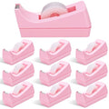 10 Pack Desktop Tape Dispensers Non Slip Base Bulk Set,Pink - size: Pink
