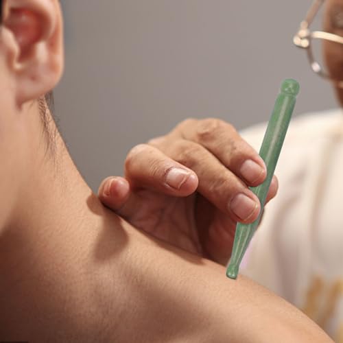 ideayard Jade Gua Sha Pen Trigger Point Massage Therapy Scraping Tool, Reflexology Acupressure Pen for Deep Tissue - color: Aventurine Quartz