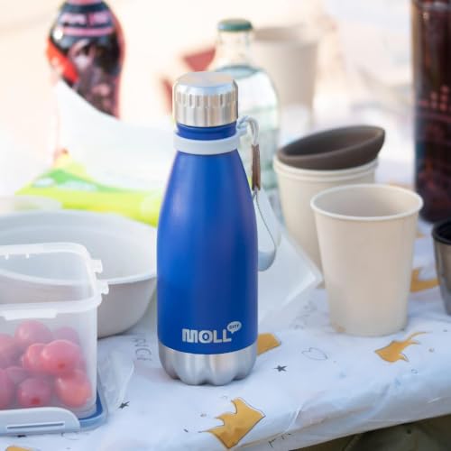 Small Water Bottle,9 oz Stainless Steel Flask for Kids,Insulated Leakproof - color: Navy, size: 9 Ounces