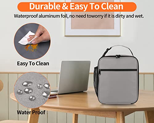 ZM-YOUTOO Lunch Box for Men - Reusable Lunch Bag Men Adult Women- Insulated Small LunchBox (Light Gray) - color: Light Gray