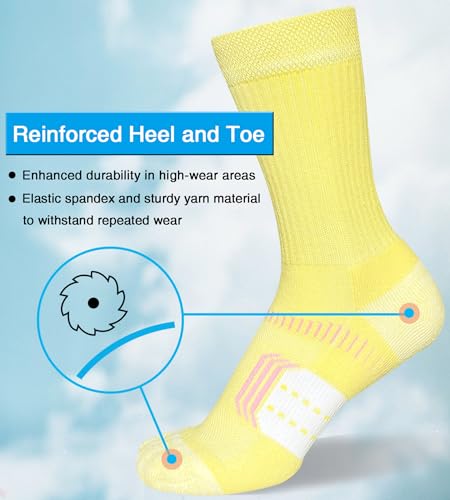 Suaskk Womens Cushioned Breathable Athletic Running Crew Socks 5 Pairs - color: Colourful 5 Pairs, size: 6-9