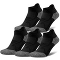 Gonii Womens Compression Ankle Socks，Athletic Running Cushioned Support Low Cut Socks 5-6 Pairs - color: Black, size: 10-12