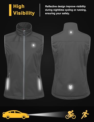 Little Donkey Andy Women's Lightweight Softshell Vest - color: Gray-reflective, size: Large