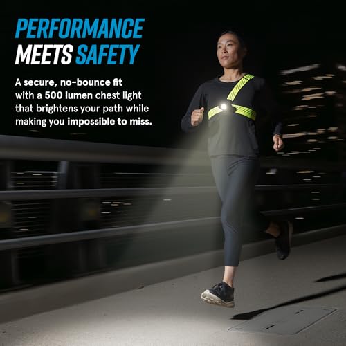 noxgear Ranger Chest Light, 500 Lumen Reflective Running Vest