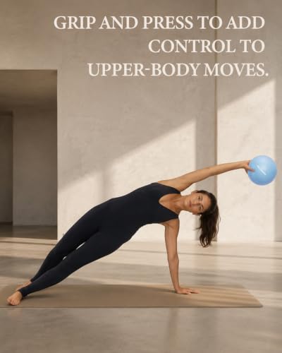 Trideer 9 Inch Pilates Ball with Inflation Straw, Small Exercise Yoga Ball - color: Baby Blue