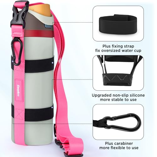 EasyAcc Water Bottle Holder Strap Sling, for Owala FreeSip 24 32 40 oz, Hydro Flask, Cirkul, Yeti, Stanley Flip, Universal Water Bottles, with Carabiner, for Walking Curise Travel (Bottle Excluded) - color: All the Berries