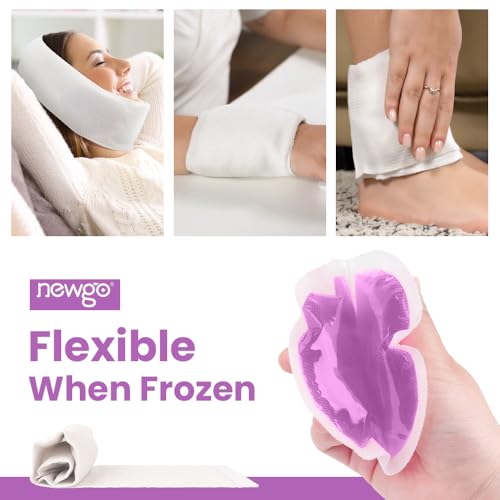 NEWGO Small Ice Packs for Injuries with Cloth Backing, 6 Packs, Purple - color: Purple - 6 Pack