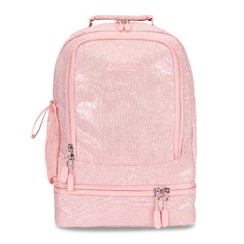 Bentgo Kids 2-in-1 Backpack & Insulated Lunch Bag with Padded Straps - color: Glitter Edition - Petal Pink, size: Kids Large