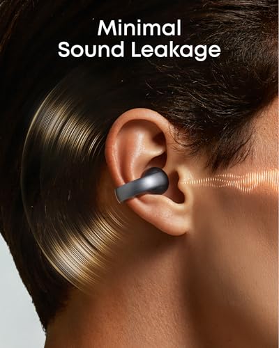 Soundcore AeroClip by Anker Open Ear Earbuds, Clip On Earbuds, Open Ring - color: Midnight