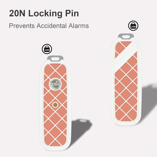 130dB Personal Safety Alarm for Women & College Girls - 240 Min Siren, Dual Activation (Pin & Button), Locking Pin, LED Strobe, Rechargeable Anti-Slip Grip (Tangerine) - color: Tangerine