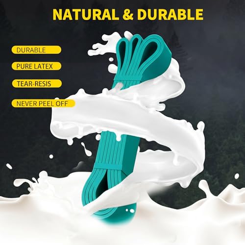ROSAPOAR Resistance Band Pull up Band Fitness Exercise Bands Natural Latex for Workout Body Stretch Powerlifting Band Fitness Sport Training at Home/The Gym - color: cyan