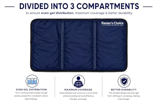 Rester's Choice Extra-Large Gel Ice Pack (13" x 21.5") - Reusable, Flexible, Durable - Ideal for Back, Shoulder, Knee (Dark Blue, 1 Pack, X-Large) - color: Dark Blue, size: 13x21.5 Inch (Pack of 1)