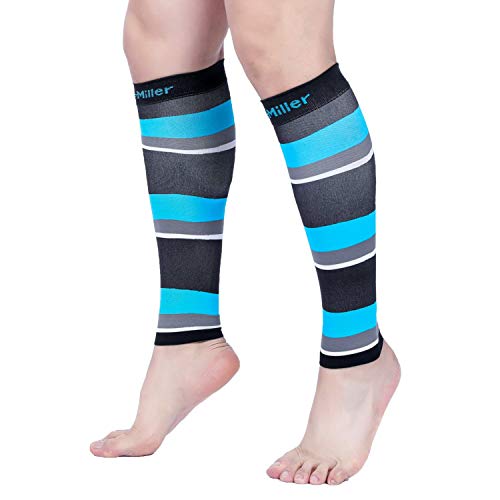 Doc Miller Calf Compression Sleeve 20-30 mmHg for Men & Women, 1 Pair - color: BlackBlueGrayWhite, size: Small