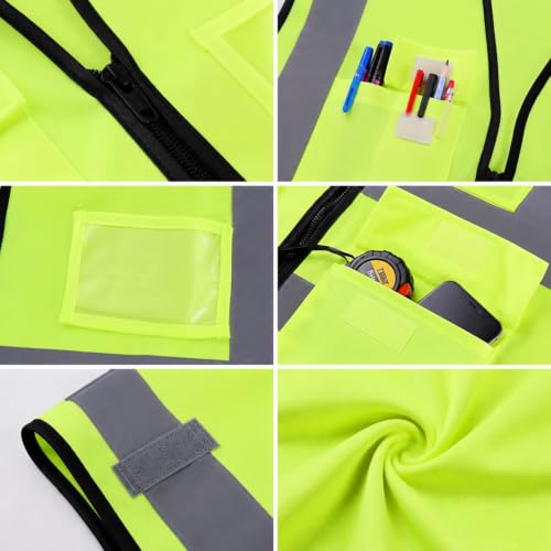 Safety Vest High Visibility Reflective Construction Vest - color: Green, size: Small