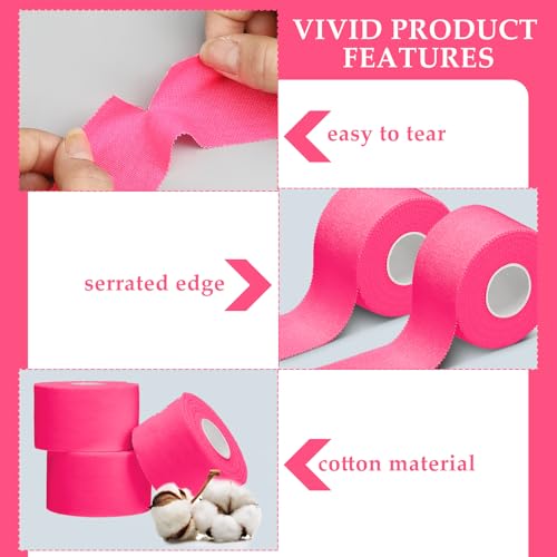 130 Yard 1.5 Inch Pink Athletic Sports Cotton Tape Pre Wrap Easy Tear - color: Pink, size: 1.5 In