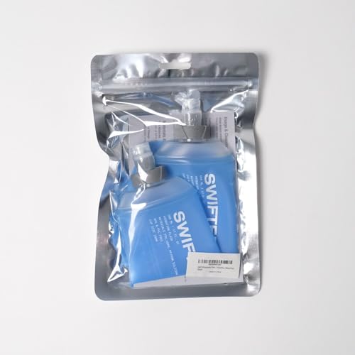 SWIFTER 2x Soft Flask 500ml | Running, Hiking, Cycling Hydration Flask | Collapsible, Leakproof, Reusable | Matt Finish, Sky Blue - size: 500ml (x2) (Standard Cap)