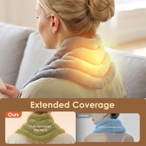 Microwavable Heat Pad for Neck and Shoulders, Warm Compress Wrap, Grey - color: Heat Pad05 -Grey