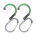 GEAR AID HEROCLIP Small Carabiner Gear Clip with 360° Swivel Hook - color: Forest Green, size: 2 Carabiners
